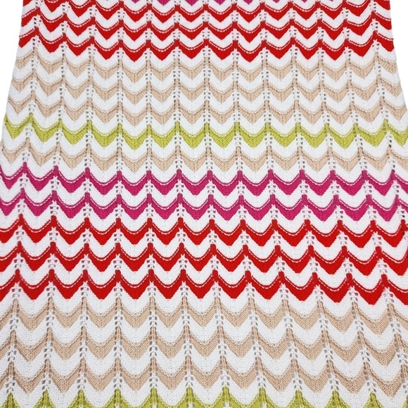 Rachel Zoe Knit Crochet Cotton Maxi Dress Sz L Chevron Boho Beach Festival - Picture 3 of 8